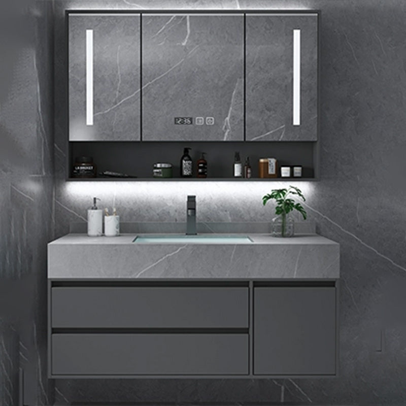 Modern Bathroom Vanity Set Granite Top Standalone Cabinet or Shelving Included 35"L x 19"W x 22"H Smart Control Included Clearhalo 'Bathroom Remodel & Bathroom Fixtures' 'Bathroom Vanities' 'bathroom_vanities' 'Home Improvement' 'home_improvement' 'home_improvement_bathroom_vanities' 8075300