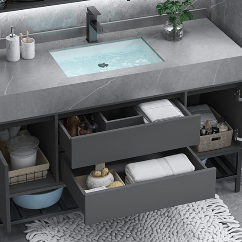 Modern Bathroom Vanity Set Granite Top Standalone Cabinet or Shelving Included Clearhalo 'Bathroom Remodel & Bathroom Fixtures' 'Bathroom Vanities' 'bathroom_vanities' 'Home Improvement' 'home_improvement' 'home_improvement_bathroom_vanities' 8075305