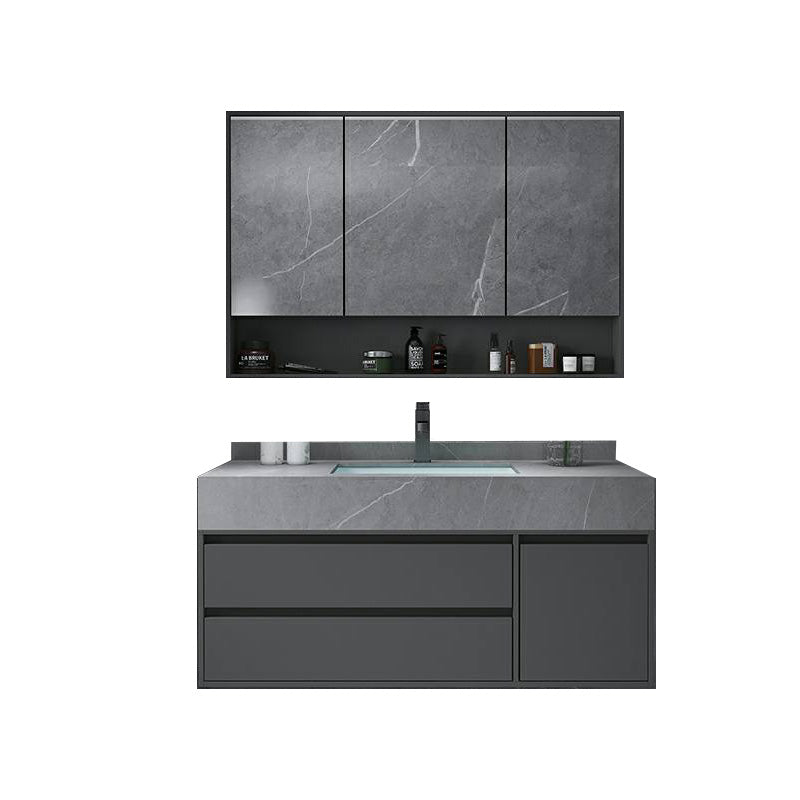 Modern Bathroom Vanity Set Granite Top Standalone Cabinet or Shelving Included 39"L x 19"W x 22"H Smart Control Not Included Clearhalo 'Bathroom Remodel & Bathroom Fixtures' 'Bathroom Vanities' 'bathroom_vanities' 'Home Improvement' 'home_improvement' 'home_improvement_bathroom_vanities' 8075310