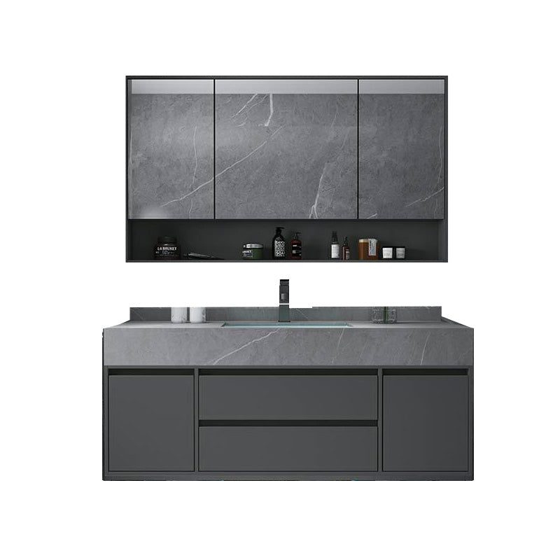 Modern Bathroom Vanity Set Granite Top Standalone Cabinet or Shelving Included 43"L x 19"W x 22"H Smart Control Not Included Clearhalo 'Bathroom Remodel & Bathroom Fixtures' 'Bathroom Vanities' 'bathroom_vanities' 'Home Improvement' 'home_improvement' 'home_improvement_bathroom_vanities' 8075321