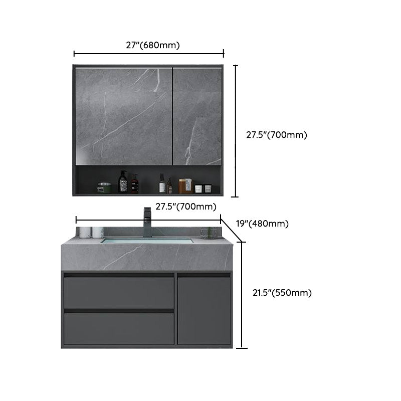 Modern Bathroom Vanity Set Granite Top Standalone Cabinet or Shelving Included Clearhalo 'Bathroom Remodel & Bathroom Fixtures' 'Bathroom Vanities' 'bathroom_vanities' 'Home Improvement' 'home_improvement' 'home_improvement_bathroom_vanities' 8075330