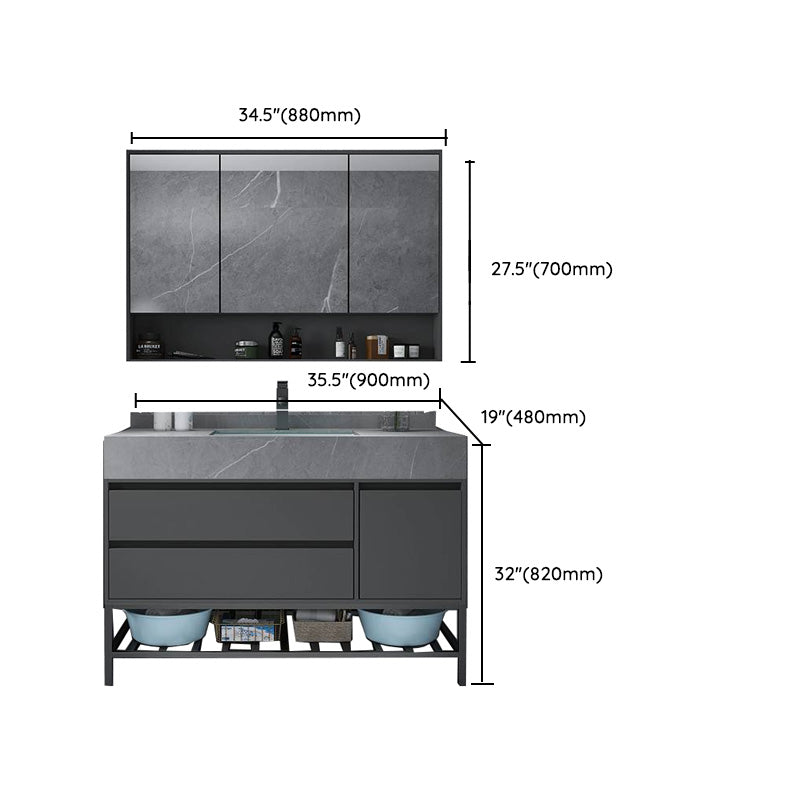 Modern Bathroom Vanity Set Granite Top Standalone Cabinet or Shelving Included Clearhalo 'Bathroom Remodel & Bathroom Fixtures' 'Bathroom Vanities' 'bathroom_vanities' 'Home Improvement' 'home_improvement' 'home_improvement_bathroom_vanities' 8075339