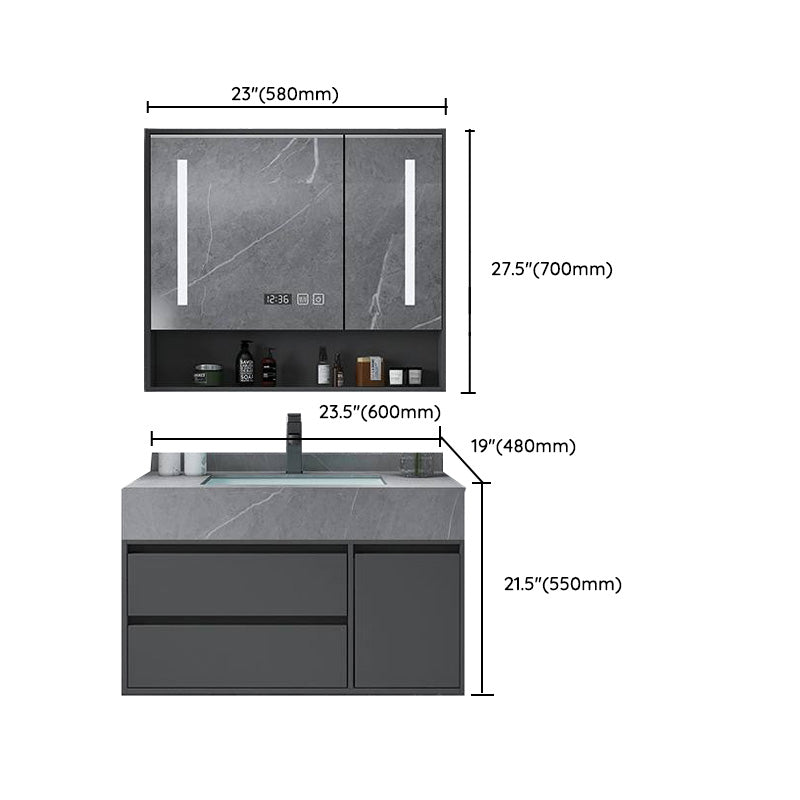 Modern Bathroom Vanity Set Granite Top Standalone Cabinet or Shelving Included Clearhalo 'Bathroom Remodel & Bathroom Fixtures' 'Bathroom Vanities' 'bathroom_vanities' 'Home Improvement' 'home_improvement' 'home_improvement_bathroom_vanities' 8075343