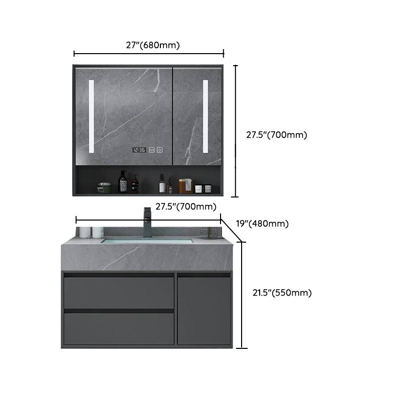 Modern Bathroom Vanity Set Granite Top Standalone Cabinet or Shelving Included Clearhalo 'Bathroom Remodel & Bathroom Fixtures' 'Bathroom Vanities' 'bathroom_vanities' 'Home Improvement' 'home_improvement' 'home_improvement_bathroom_vanities' 8075344