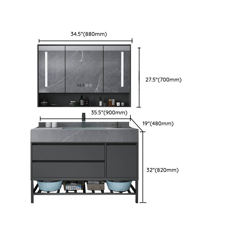 Modern Bathroom Vanity Set Granite Top Standalone Cabinet or Shelving Included Clearhalo 'Bathroom Remodel & Bathroom Fixtures' 'Bathroom Vanities' 'bathroom_vanities' 'Home Improvement' 'home_improvement' 'home_improvement_bathroom_vanities' 8075353