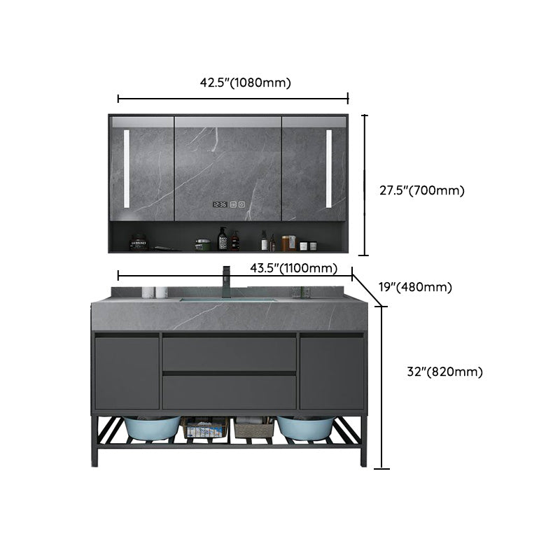 Modern Bathroom Vanity Set Granite Top Standalone Cabinet or Shelving Included Clearhalo 'Bathroom Remodel & Bathroom Fixtures' 'Bathroom Vanities' 'bathroom_vanities' 'Home Improvement' 'home_improvement' 'home_improvement_bathroom_vanities' 8075355