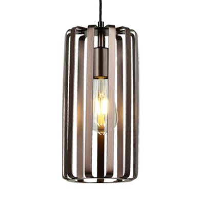 Cylinder Metal Hanging Lamp Industrial 1 Light Dining Room Pendant Light with Wire Frame in Bronze, 6"/10"/16" W Bronze 6" Clearhalo 'Art Deco Pendants' 'Cast Iron' 'Ceiling Lights' 'Ceramic' 'Crystal' 'Industrial Pendants' 'Industrial' 'Metal' 'Middle Century Pendants' 'Pendant Lights' 'Pendants' 'Tiffany' Lighting' 80799