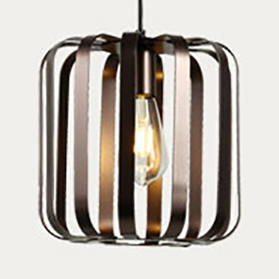 Cylinder Metal Hanging Lamp Industrial 1 Light Dining Room Pendant Light with Wire Frame in Bronze, 6"/10"/16" W Bronze 10" Clearhalo 'Art Deco Pendants' 'Cast Iron' 'Ceiling Lights' 'Ceramic' 'Crystal' 'Industrial Pendants' 'Industrial' 'Metal' 'Middle Century Pendants' 'Pendant Lights' 'Pendants' 'Tiffany' Lighting' 80802