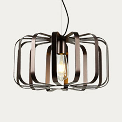Cylinder Metal Hanging Lamp Industrial 1 Light Dining Room Pendant Light with Wire Frame in Bronze, 6"/10"/16" W Bronze 16" Clearhalo 'Art Deco Pendants' 'Cast Iron' 'Ceiling Lights' 'Ceramic' 'Crystal' 'Industrial Pendants' 'Industrial' 'Metal' 'Middle Century Pendants' 'Pendant Lights' 'Pendants' 'Tiffany' Lighting' 80804