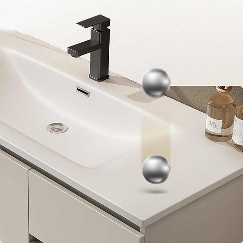 Wall Mount Bathroom Vanity Set White Wood Frame Rectangular Single Sink Scratch Resistant Clearhalo 'Bathroom Remodel & Bathroom Fixtures' 'Bathroom Vanities' 'bathroom_vanities' 'Home Improvement' 'home_improvement' 'home_improvement_bathroom_vanities' 8080624