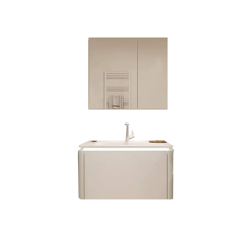 White Bathroom Vanity Stain Resistant Wood Frame Mirror Wall Mount with Faucet Vanity & Faucet & Mirror Cabinet 31.5"L x 20"W x 20"H Clearhalo 'Bathroom Remodel & Bathroom Fixtures' 'Bathroom Vanities' 'bathroom_vanities' 'Home Improvement' 'home_improvement' 'home_improvement_bathroom_vanities' 8080963
