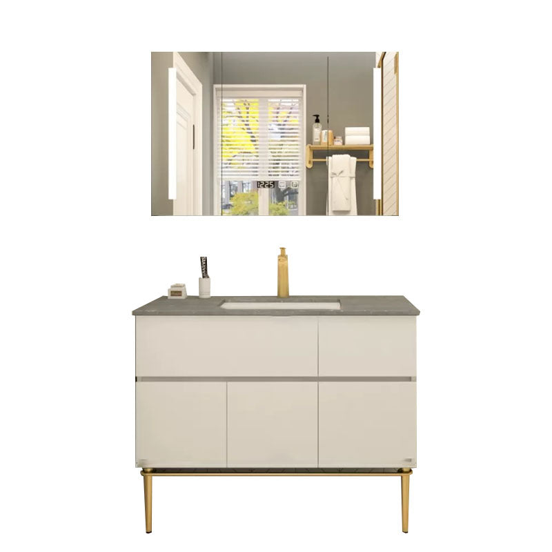 Modern Bathroom Vanity Set Limestone Top with Drawers and Basin Clearhalo 'Bathroom Remodel & Bathroom Fixtures' 'Bathroom Vanities' 'bathroom_vanities' 'Home Improvement' 'home_improvement' 'home_improvement_bathroom_vanities' 8081155