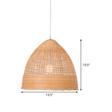 Asian Cloche Pendant Ceiling Light Bamboo 1-Light Dining Room Hanging Lamp in Beige Clearhalo 'Ceiling Lights' 'Pendant Lights' 'Pendants' Lighting' 809073