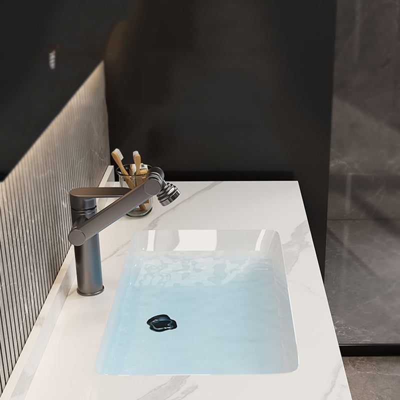 Single Sink Bathroom Vanity Set White 2 Drawers Wall-Mounted Wood Frame Rectangular Clearhalo 'Bathroom Remodel & Bathroom Fixtures' 'Bathroom Vanities' 'bathroom_vanities' 'Home Improvement' 'home_improvement' 'home_improvement_bathroom_vanities' 8092225