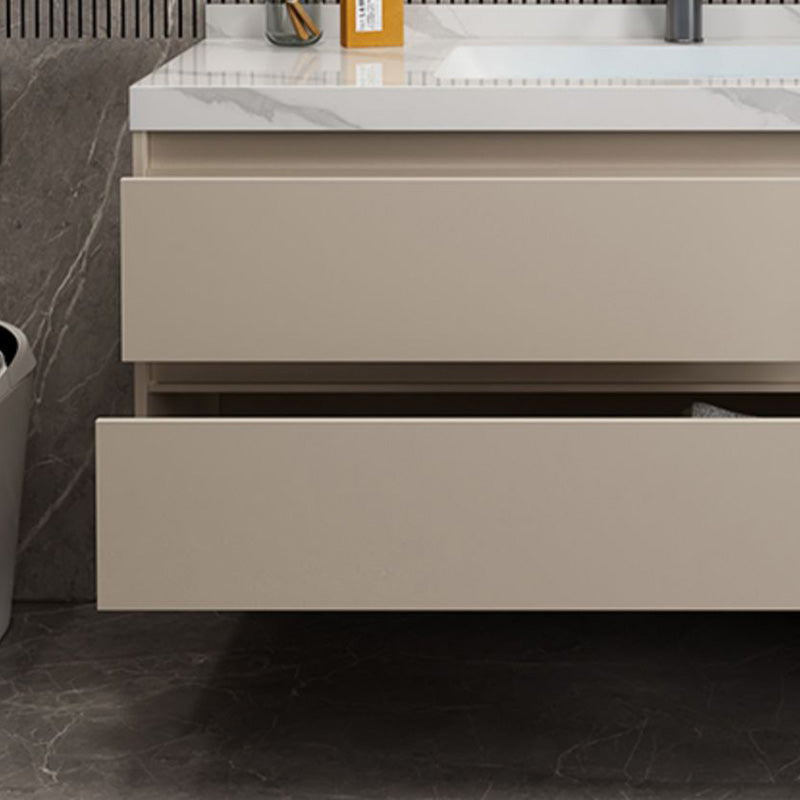 Single Sink Bathroom Vanity Set White 2 Drawers Wall-Mounted Wood Frame Rectangular Clearhalo 'Bathroom Remodel & Bathroom Fixtures' 'Bathroom Vanities' 'bathroom_vanities' 'Home Improvement' 'home_improvement' 'home_improvement_bathroom_vanities' 8092233