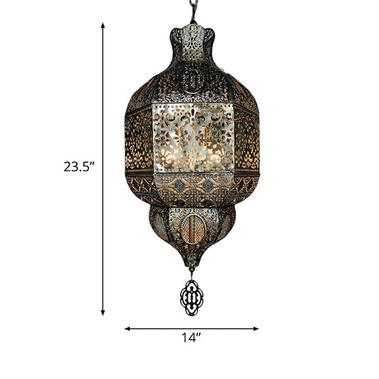 Bronze Etch Ceiling Pendant Light Art Deco Metal 3-Bulb Living Room Chandelier Lighting Clearhalo 'Ceiling Lights' 'Chandeliers' Lighting' options 809448