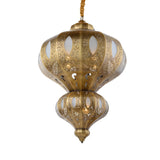 Brass 8 Heads Hanging Pendant Light Arab Meta Gourd Shape Chandelier Lighting Fixture Clearhalo 'Ceiling Lights' 'Chandeliers' Lighting' options 809531