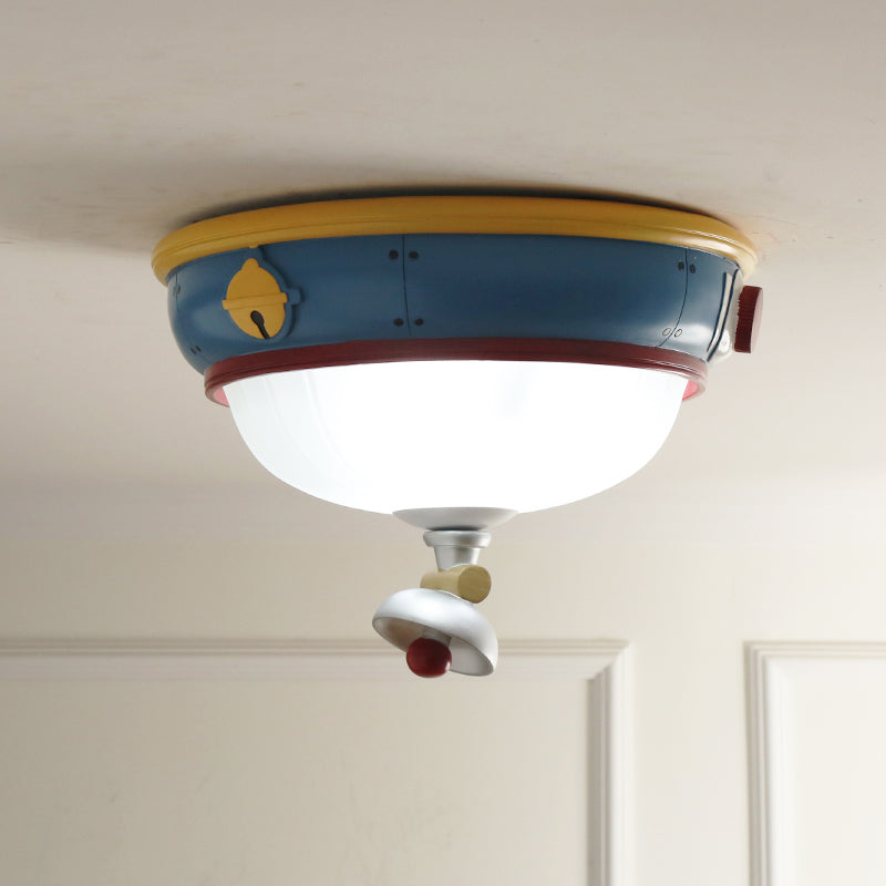 Blue Dome Ceiling Mounted Light Kids 3 Lights Resin Flushmount Lamp for Bedroom Blue Clearhalo 'Ceiling Lights' 'Close To Ceiling Lights' 'Close to ceiling' 'Flush mount' Lighting' 809951