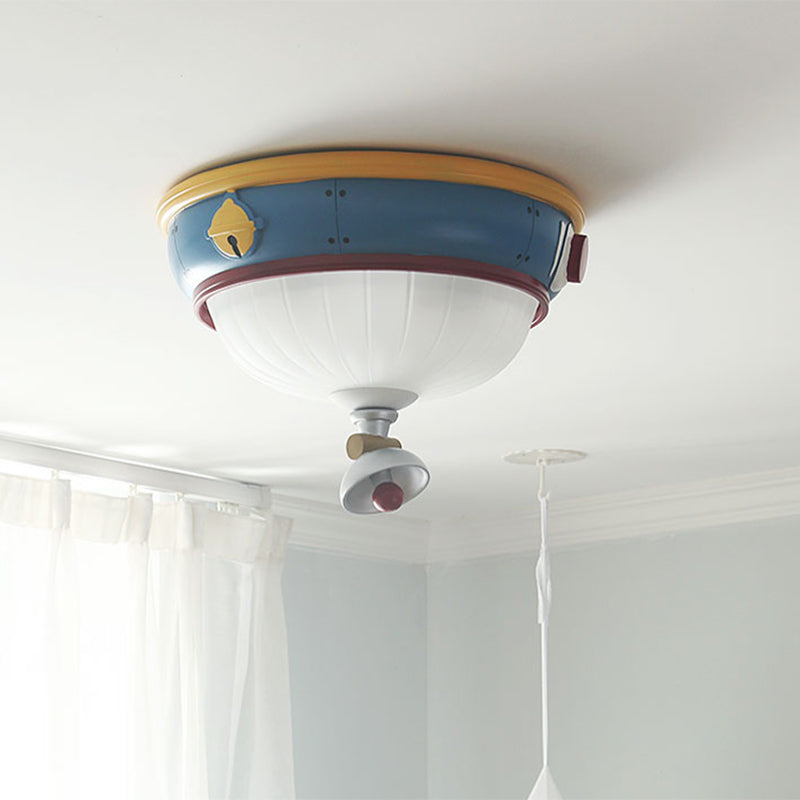 Blue Dome Ceiling Mounted Light Kids 3 Lights Resin Flushmount Lamp for Bedroom Clearhalo 'Ceiling Lights' 'Close To Ceiling Lights' 'Close to ceiling' 'Flush mount' Lighting' 809952