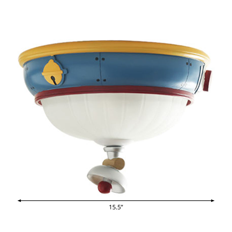 Blue Dome Ceiling Mounted Light Kids 3 Lights Resin Flushmount Lamp for Bedroom Clearhalo 'Ceiling Lights' 'Close To Ceiling Lights' 'Close to ceiling' 'Flush mount' Lighting' 809954