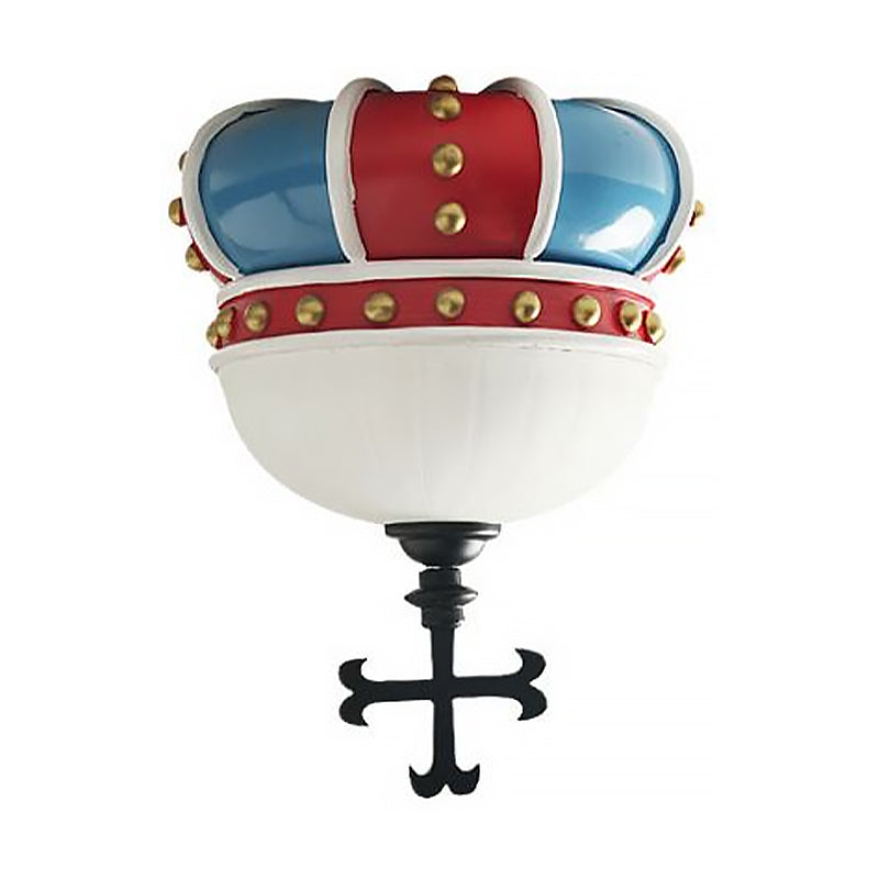 Kids Crown Resin Flushmount Lighting 2 Light Ceiling Light Fixture for Bedroom in Red and Blue Clearhalo 'Ceiling Lights' 'Close To Ceiling Lights' 'Close to ceiling' 'Flush mount' Lighting' 809965