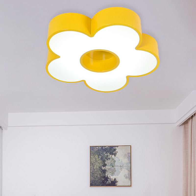 Acrylic Flower Flush Light Creative Red/Yellow/Blue Led Close to Ceiling Light for Kindergarten Clearhalo 'Ceiling Lights' 'Close To Ceiling Lights' 'Close to ceiling' 'Flush mount' Lighting' 810006