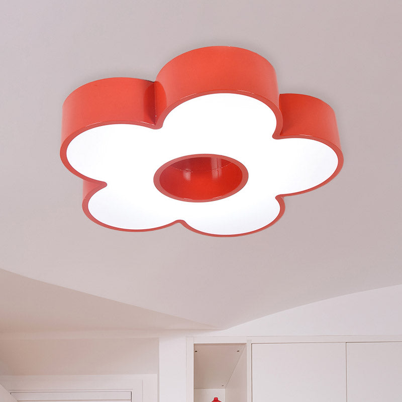 Acrylic Flower Flush Light Creative Red/Yellow/Blue Led Close to Ceiling Light for Kindergarten Clearhalo 'Ceiling Lights' 'Close To Ceiling Lights' 'Close to ceiling' 'Flush mount' Lighting' 810010