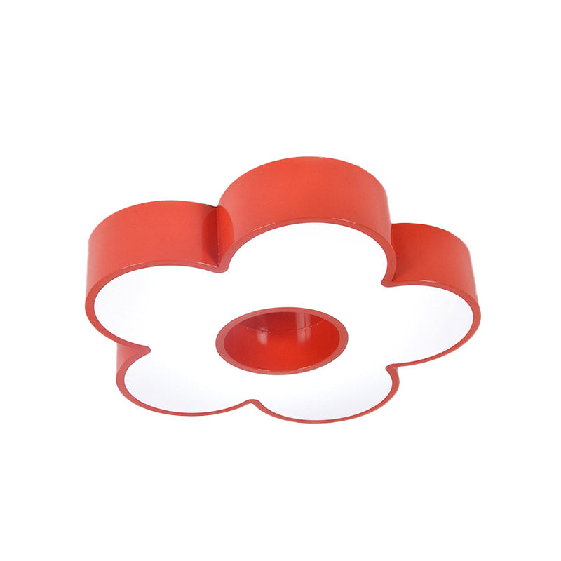 Acrylic Flower Flush Light Creative Red/Yellow/Blue Led Close to Ceiling Light for Kindergarten Clearhalo 'Ceiling Lights' 'Close To Ceiling Lights' 'Close to ceiling' 'Flush mount' Lighting' 810011