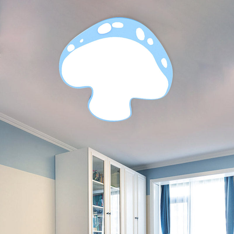 Mushroom Shape Acrylic Ceiling Lamp Cartoon Led Pink/Yellow/Blue Flush Mount for Kindergarten Clearhalo 'Ceiling Lights' 'Close To Ceiling Lights' 'Close to ceiling' 'Flush mount' Lighting' 810017