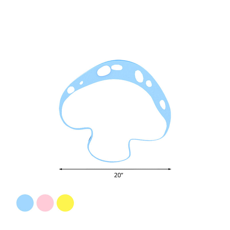 Mushroom Shape Acrylic Ceiling Lamp Cartoon Led Pink/Yellow/Blue Flush Mount for Kindergarten Clearhalo 'Ceiling Lights' 'Close To Ceiling Lights' 'Close to ceiling' 'Flush mount' Lighting' 810019