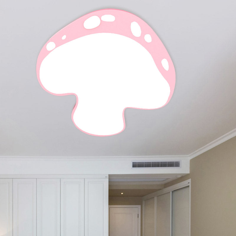 Mushroom Shape Acrylic Ceiling Lamp Cartoon Led Pink/Yellow/Blue Flush Mount for Kindergarten Pink Clearhalo 'Ceiling Lights' 'Close To Ceiling Lights' 'Close to ceiling' 'Flush mount' Lighting' 810020