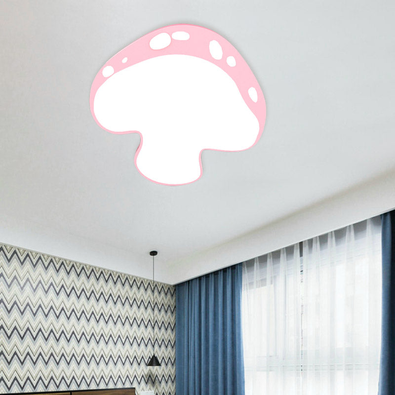 Mushroom Shape Acrylic Ceiling Lamp Cartoon Led Pink/Yellow/Blue Flush Mount for Kindergarten Clearhalo 'Ceiling Lights' 'Close To Ceiling Lights' 'Close to ceiling' 'Flush mount' Lighting' 810021