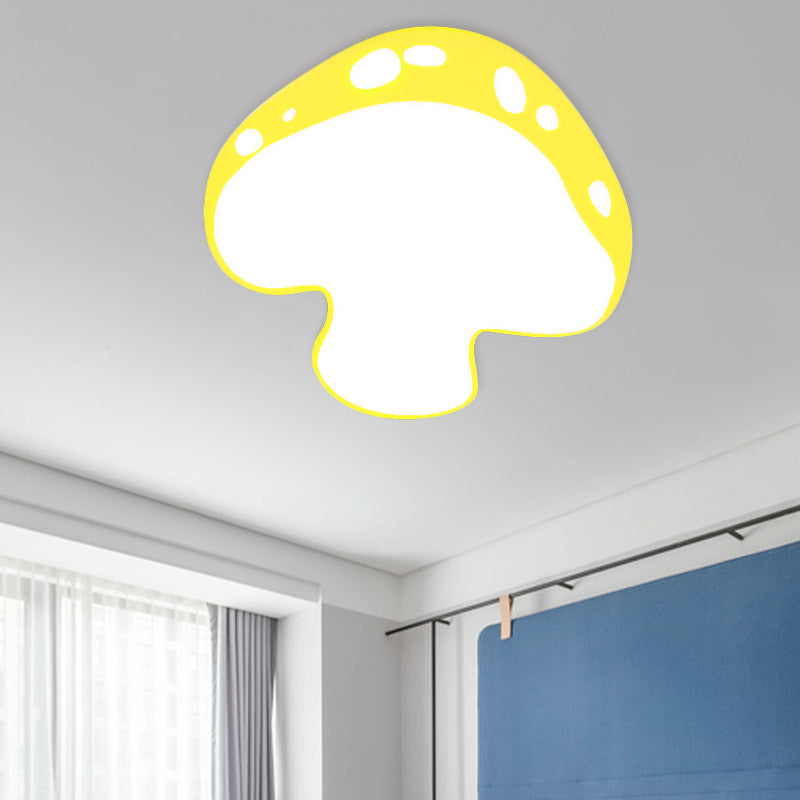 Mushroom Shape Acrylic Ceiling Lamp Cartoon Led Pink/Yellow/Blue Flush Mount for Kindergarten Clearhalo 'Ceiling Lights' 'Close To Ceiling Lights' 'Close to ceiling' 'Flush mount' Lighting' 810025