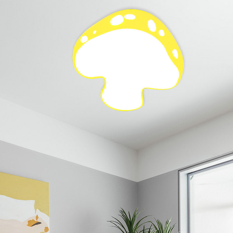 Mushroom Shape Acrylic Ceiling Lamp Cartoon Led Pink/Yellow/Blue Flush Mount for Kindergarten Clearhalo 'Ceiling Lights' 'Close To Ceiling Lights' 'Close to ceiling' 'Flush mount' Lighting' 810026