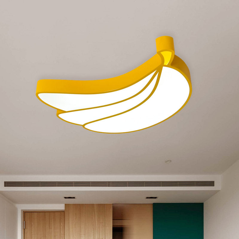 Creative Led Light Fixture with Acrylic Shade White Grape/Banana/Apple Flush Mount Lighting White D Clearhalo 'Ceiling Lights' 'Close To Ceiling Lights' 'Close to ceiling' 'Flush mount' Lighting' 810028