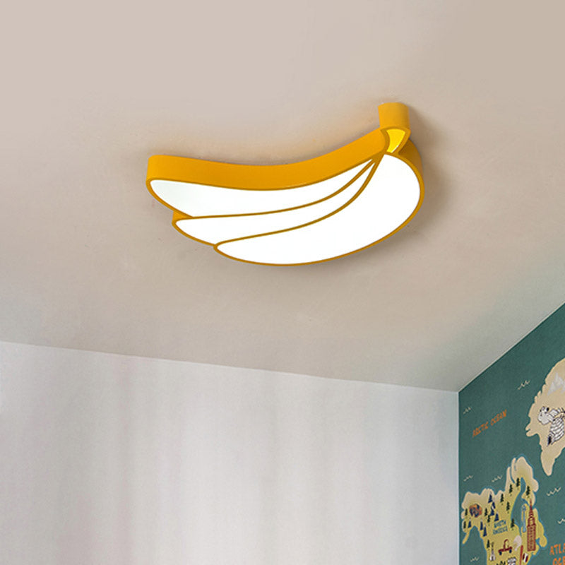 Creative Led Light Fixture with Acrylic Shade White Grape/Banana/Apple Flush Mount Lighting Clearhalo 'Ceiling Lights' 'Close To Ceiling Lights' 'Close to ceiling' 'Flush mount' Lighting' 810029