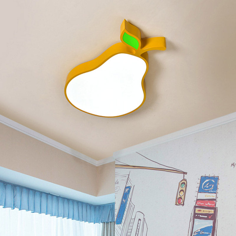 Creative Led Light Fixture with Acrylic Shade White Grape/Banana/Apple Flush Mount Lighting Clearhalo 'Ceiling Lights' 'Close To Ceiling Lights' 'Close to ceiling' 'Flush mount' Lighting' 810033