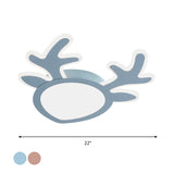 Antler Iron Flush Mount Lamp Macaroon Pink/Blue LED Ceiling Mounted Light for Children Bedroom Clearhalo 'Ceiling Lights' 'Close To Ceiling Lights' 'Close to ceiling' 'Flush mount' Lighting' 810200