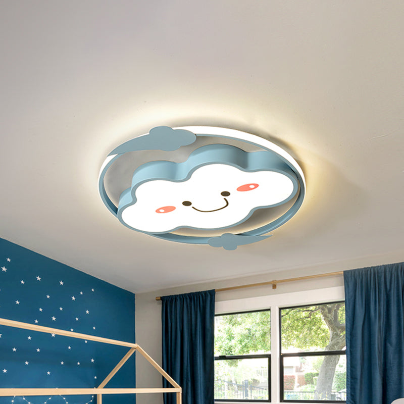 Iron Rainbow/Cloud Flush Mount Light Cartoon Pink/Blue LED Ceiling Mounted Fixture for Children Bedroom Clearhalo 'Ceiling Lights' 'Close To Ceiling Lights' 'Close to ceiling' 'Flush mount' Lighting' 810223