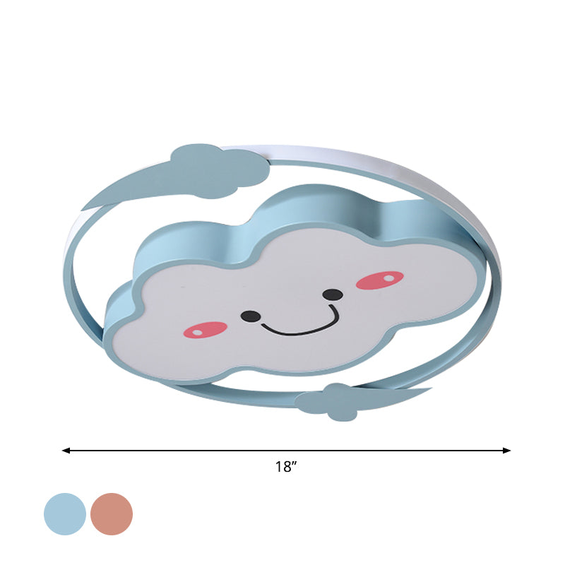 Iron Rainbow/Cloud Flush Mount Light Cartoon Pink/Blue LED Ceiling Mounted Fixture for Children Bedroom Clearhalo 'Ceiling Lights' 'Close To Ceiling Lights' 'Close to ceiling' 'Flush mount' Lighting' 810225