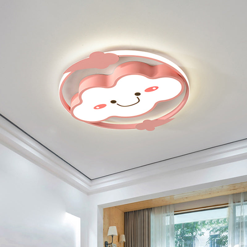 Iron Rainbow/Cloud Flush Mount Light Cartoon Pink/Blue LED Ceiling Mounted Fixture for Children Bedroom Clearhalo 'Ceiling Lights' 'Close To Ceiling Lights' 'Close to ceiling' 'Flush mount' Lighting' 810227