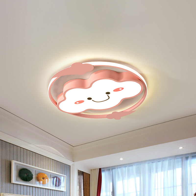 Iron Rainbow/Cloud Flush Mount Light Cartoon Pink/Blue LED Ceiling Mounted Fixture for Children Bedroom Clearhalo 'Ceiling Lights' 'Close To Ceiling Lights' 'Close to ceiling' 'Flush mount' Lighting' 810228