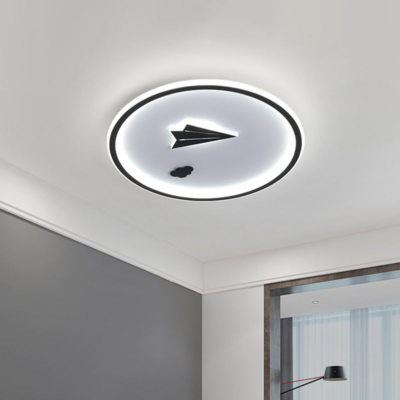 Metal Paper Plane and Cloud Flushmount Nordic LED Black Ceiling Flush Mount in Warm/White Light Clearhalo 'Ceiling Lights' 'Close To Ceiling Lights' 'Close to ceiling' 'Flush mount' Lighting' 810282