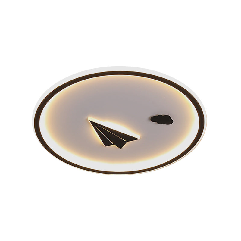 Metal Paper Plane and Cloud Flushmount Nordic LED Black Ceiling Flush Mount in Warm/White Light Clearhalo 'Ceiling Lights' 'Close To Ceiling Lights' 'Close to ceiling' 'Flush mount' Lighting' 810283