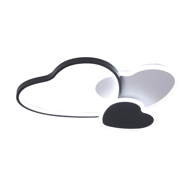 Multi Heart Ceiling Mounted Light Nordic Acrylic LED Black Flush Mount Lamp in Warm/White Light for Living Room Clearhalo 'Ceiling Lights' 'Close To Ceiling Lights' 'Close to ceiling' 'Flush mount' Lighting' 810287