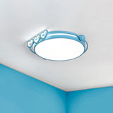 Modernism LED Ceiling Lighting Pink/Blue Halo Flush Mount Light with Acrylic Shade and Loving Heart Decor Blue Clearhalo 'Ceiling Lights' 'Close To Ceiling Lights' 'Close to ceiling' 'Flush mount' Lighting' 810289