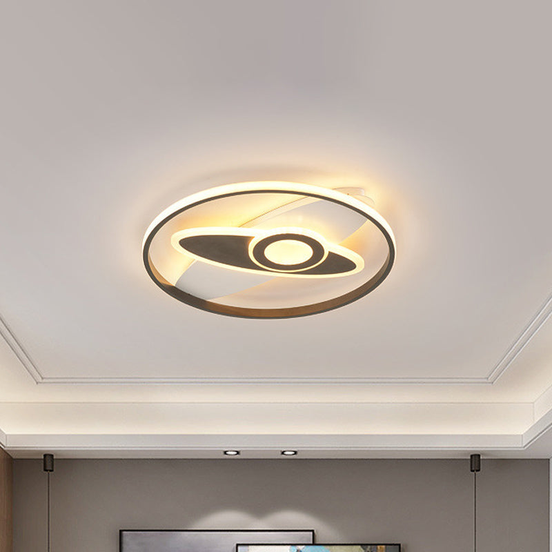 Kids Star/Planet Acrylic Ceiling Lamp LED Flush Mount Lighting Fixture in Gold with Circle for Bedroom Clearhalo 'Ceiling Lights' 'Close To Ceiling Lights' 'Close to ceiling' 'Flush mount' Lighting' 810307