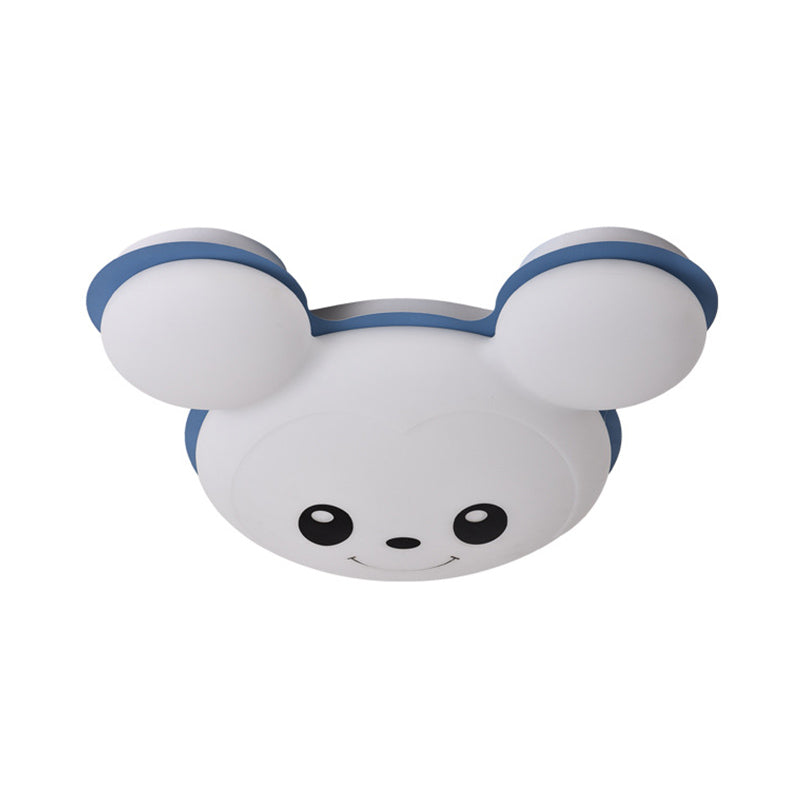Mouse Head Acrylic Ceiling Flush Cartoon Grey/Yellow/Blue LED Flush Mount Lighting Fixture for Bedroom Clearhalo 'Ceiling Lights' 'Close To Ceiling Lights' 'Close to ceiling' 'Flush mount' Lighting' 810325