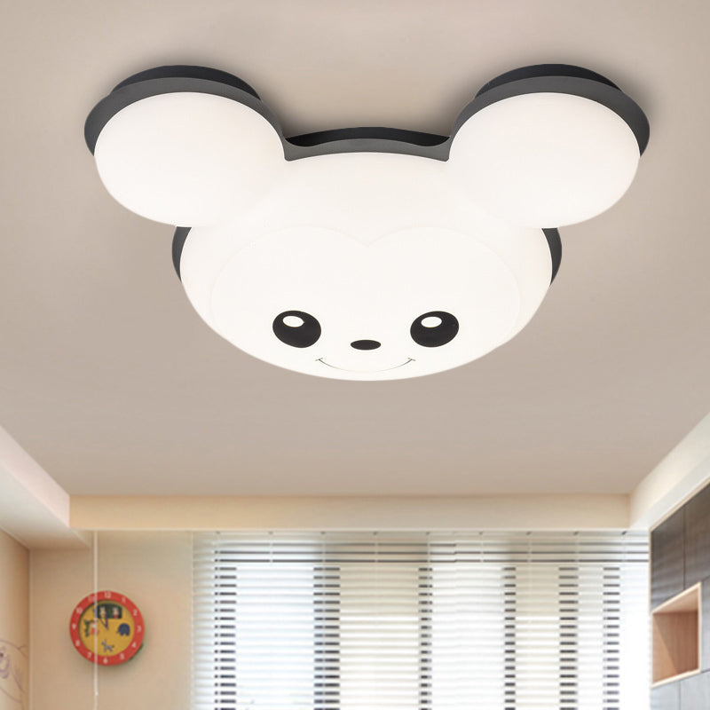 Mouse Head Acrylic Ceiling Flush Cartoon Grey/Yellow/Blue LED Flush Mount Lighting Fixture for Bedroom Grey Clearhalo 'Ceiling Lights' 'Close To Ceiling Lights' 'Close to ceiling' 'Flush mount' Lighting' 810327