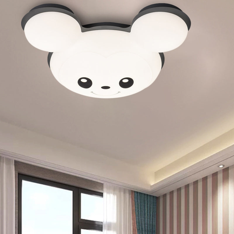 Mouse Head Acrylic Ceiling Flush Cartoon Grey/Yellow/Blue LED Flush Mount Lighting Fixture for Bedroom Clearhalo 'Ceiling Lights' 'Close To Ceiling Lights' 'Close to ceiling' 'Flush mount' Lighting' 810328